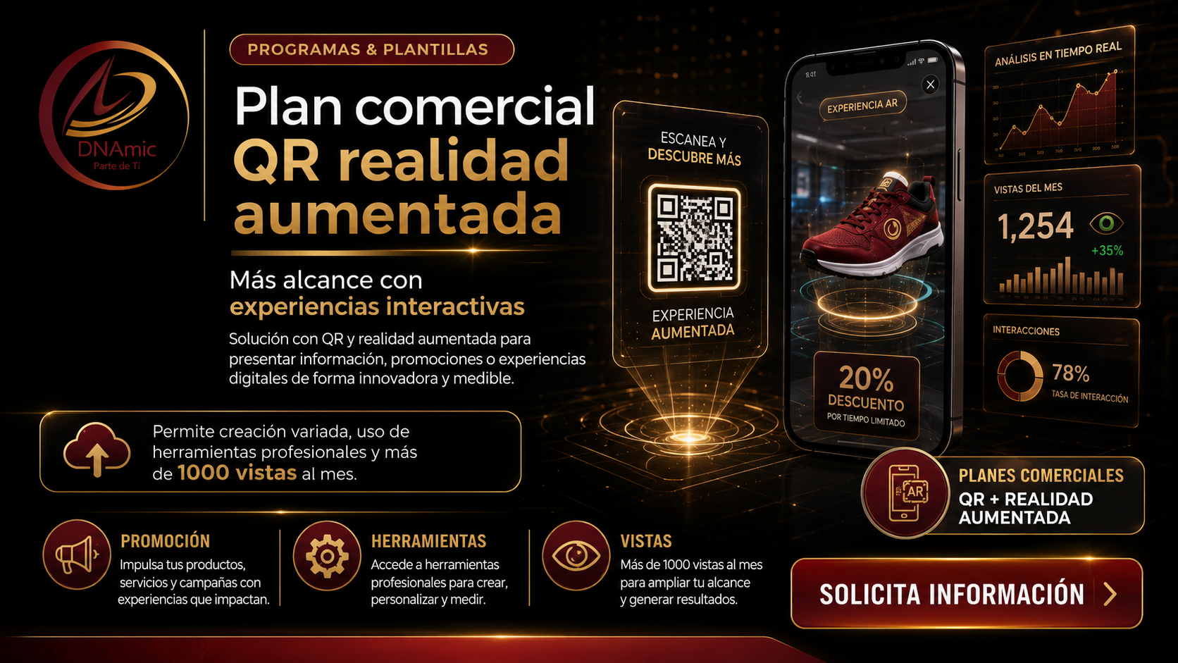 Plan comercial QR realidad aumentada