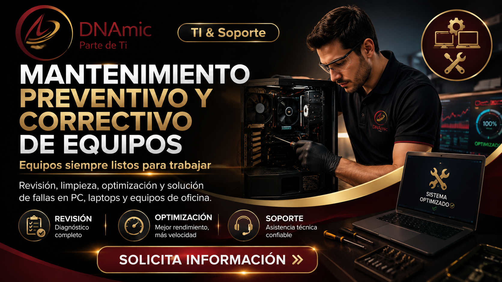 Mantenimiento preventivo y correctivo de equipos