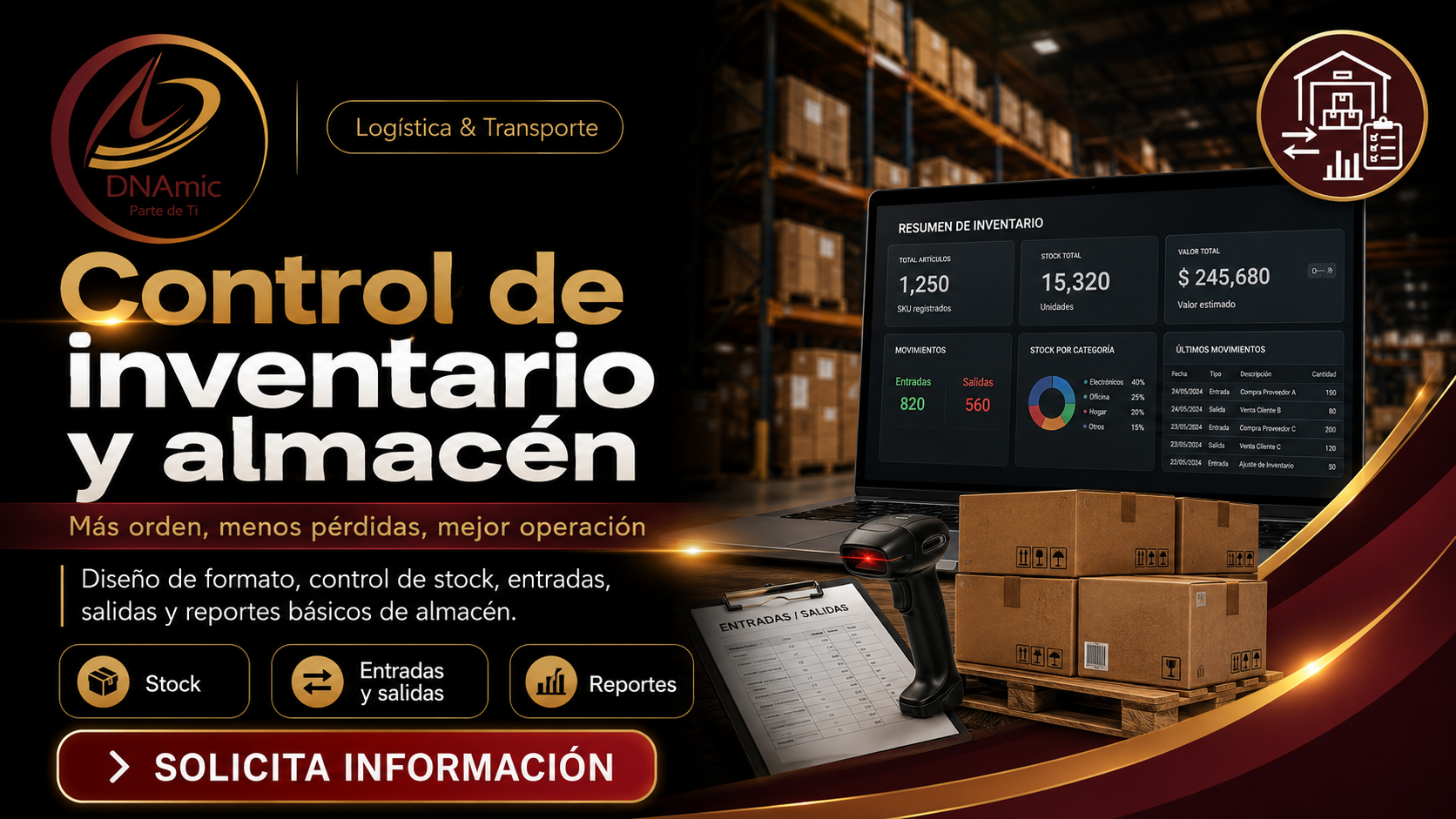 Control de inventario y almacén